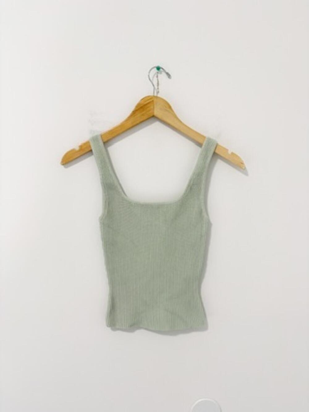 Aritzia Babaton Seafoam Green Sculptknit Square Neck Crop Top Size XXS